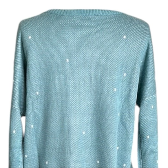 Light-Up Holiday Christmas Sweater Teal Blue Twinkle Lights Batteries Included M - Picture 9 of 15
